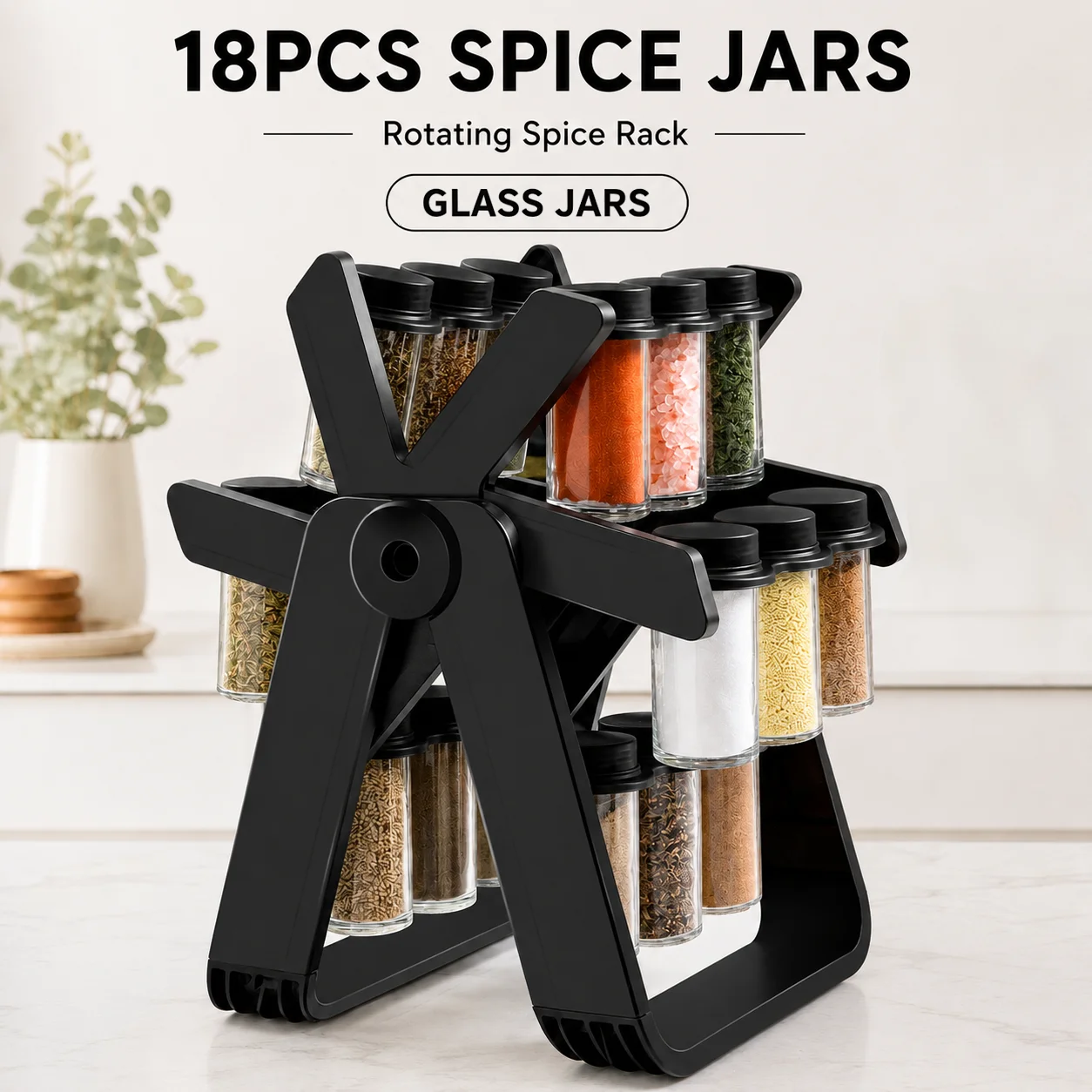 ZUNOVA™ | 18 Jar Rotating Spice Rack