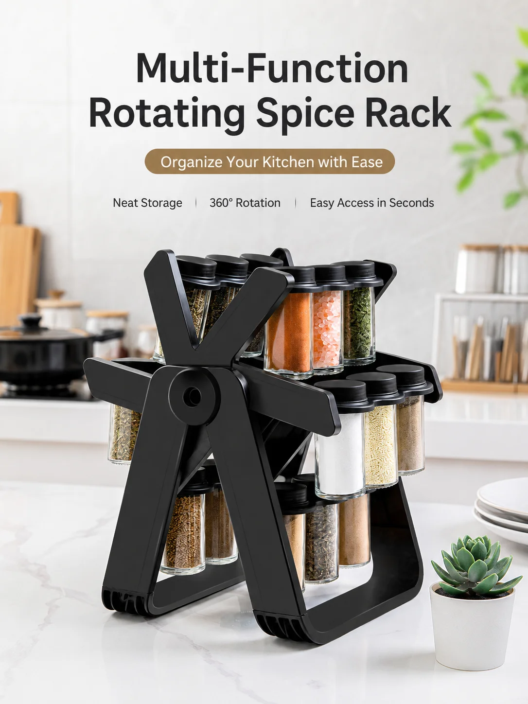 ZUNOVA™ | 18 Jar Rotating Spice Rack