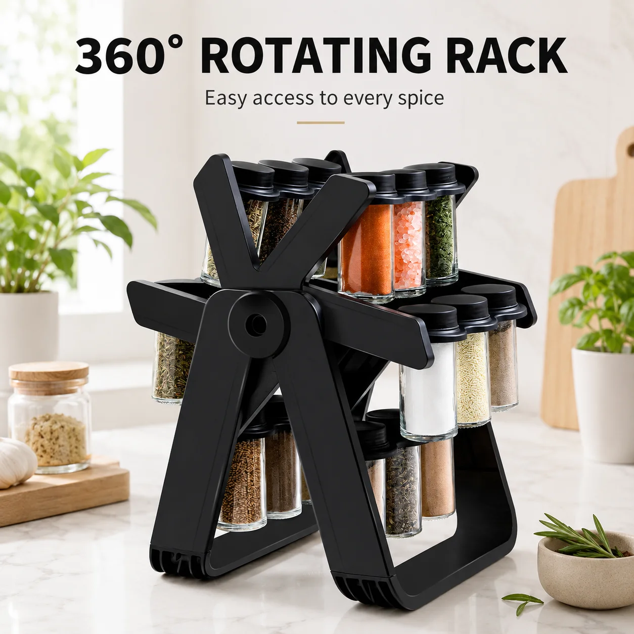 ZUNOVA™ | 18 Jar Rotating Spice Rack